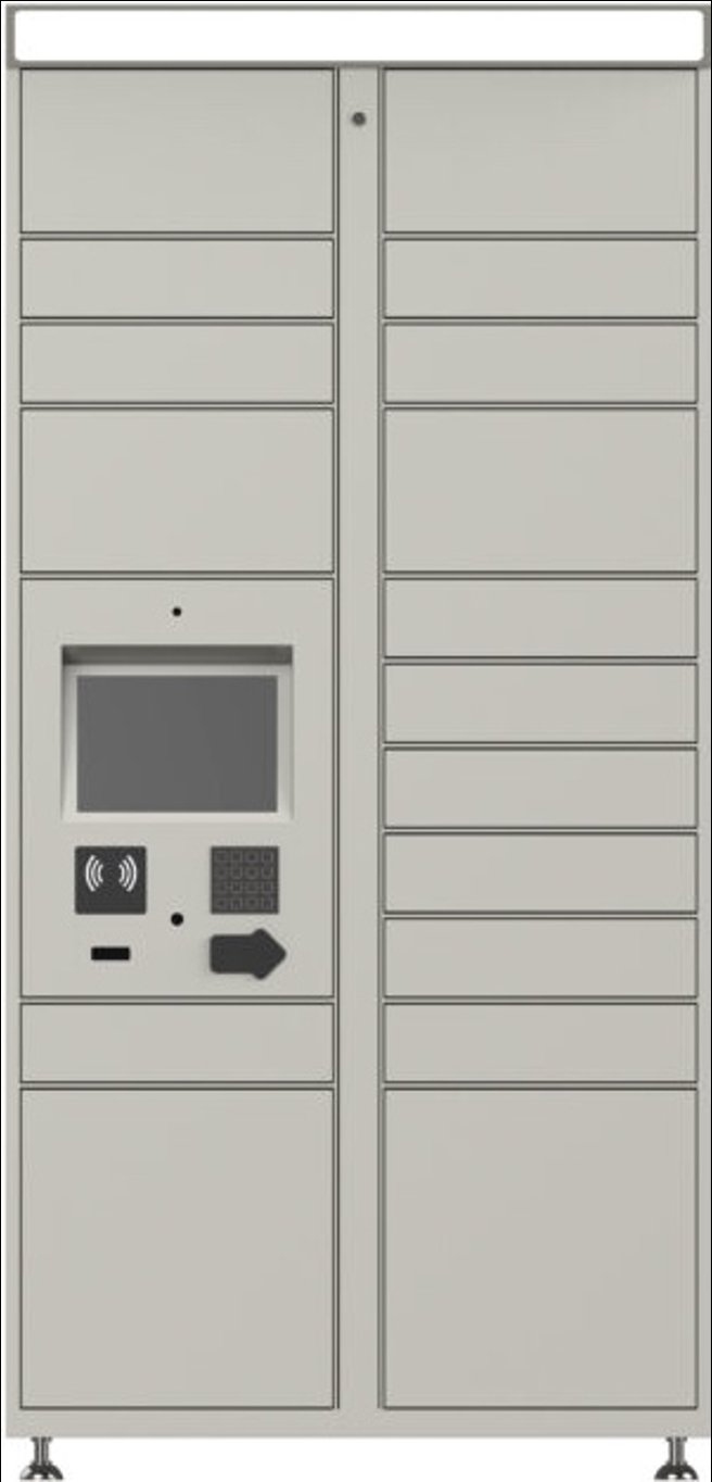 Smiota SMT-17D 17-Door Console smart package locker for apartments